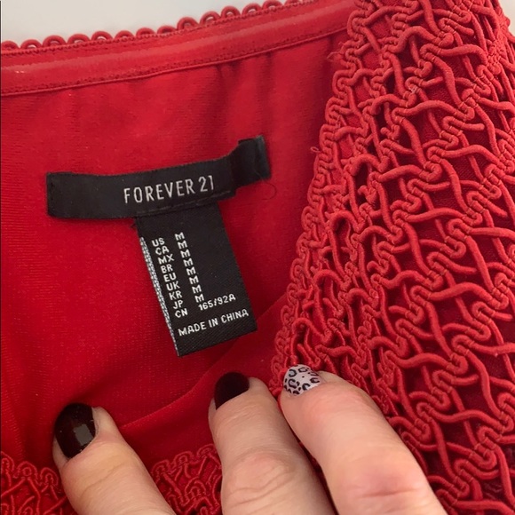 Forever 21 RED Strapless dress, size Medium - Picture 5 of 6